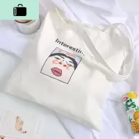素果原创设计ins帆布包袋拉链女学生两用个性日韩简约原宿ulzzangNEW LAKE女手包