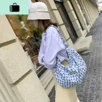 清新小雏菊褶皱饺子包新月形女布包单肩斜挎包包学生日韩少女书包NEW LAKE女斜挎包