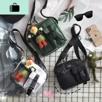 港风斜挎包女百搭ins新款潮韩版街拍男女小挎包日系工装单肩小包NEW LAKE女斜挎包