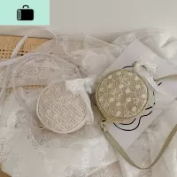 迷你小包包女ins韩版小清新蕾丝百搭斜挎包甜美风洋气单肩小圆包NEW LAKE女斜挎包