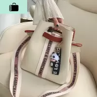 上新小包包女包2020新款潮韩版百搭宽带单肩斜挎包时尚休闲水桶包NEW LAKE女斜挎包