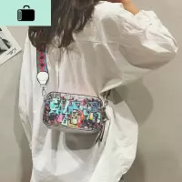 2019新款包包个性涂鸦小方包韩版斜挎包百搭单肩包女包小号方包潮NEW LAKE女斜挎包