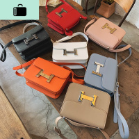 气质感简约包包女2020上新款h扣豆腐包韩版时尚单肩斜挎包小方包NEW LAKE女斜挎包
