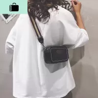 网红上新小包包女包新款2020个性撞色单肩斜挎包复古宽肩带小方包NEW LAKE女斜挎包