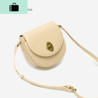 包包女2020新款韩版流行时尚百搭单肩斜挎包ins超火简约马鞍小包NEW LAKE 奶茶杏色女斜挎包