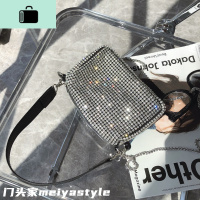 2020夏季新款大王包闪钻包网红手提女包气质链条单肩包水钻斜挎包NEW LAKE 黑色女斜挎包