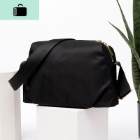 包包女2020春夏新款潮韩版百搭斜挎包女小包简约单肩尼龙女包NEW LAKE 经典黑女斜挎包