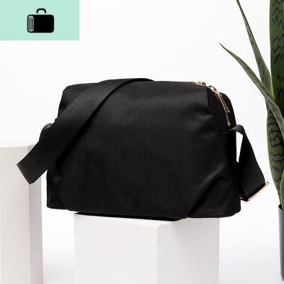 包包女2020春夏新款潮韩版百搭斜挎包女小包简约单肩尼龙女包NEW LAKE 经典黑女斜挎包