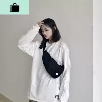 机能夜跑运动胸包嘻哈斜挎包 男女同款NEW LAKE 黑色 均码女斜挎包