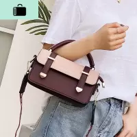 包包女2020新款春夏日韩版时尚休闲百搭撞色小方包女宽窄带斜挎包NEW LAKE女斜挎包