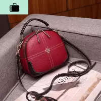 质感包包女2020新款ins百搭小圆包时尚大气女包手提包单肩斜挎包NEW LAKE 红色女斜挎包