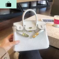 手提铂金包女2020新款流行包包ins百搭大容量凯莉包女单肩斜挎包NEW LAKE女斜挎包