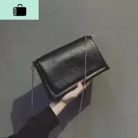 ins小包包女2020新款潮韩版百搭时尚简约软皮链条迷你单肩斜挎包NEW LAKE 黑色黑色--软女斜挎包