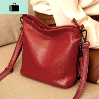 皮迷你水桶包女2020新款潮皮单肩斜挎包女小包时尚流苏手提包NEW LAKE女斜挎包