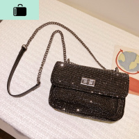 闪闪包包女2020秋夏季新款女包链条斜挎包水钻亮片小包满钻全钻NEW LAKE 黑色女斜挎包