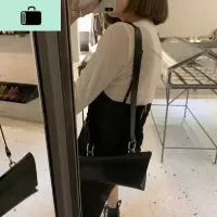 ins超火网红大王同款暗黑重工百搭单肩斜挎包包小2020新款女包潮NEW LAKE 黑色女斜挎包