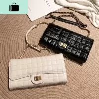 包包女2020夏秋新款菱格ins通勤质感链条手提斜挎包公文小方包NEW LAKE女斜挎包