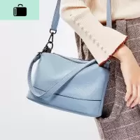 2020新款大容量软皮单肩包头层牛皮女包简约皮斜挎手提包NEW LAKE女斜挎包