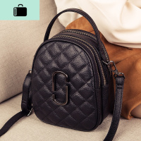 三层小包包女包新款2020时尚休闲手机包女菱格宽带皮单肩斜挎包NEW LAKE 黑色女斜挎包