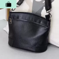 水桶包女2020新款潮皮韩版单肩斜挎包女小包简约百搭牛皮手提包NEW LAKE女斜挎包
