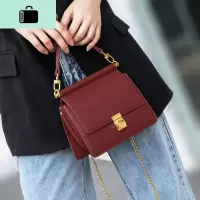 皮包包2020新款斜挎包时尚百搭手提包单肩圆环锁扣小方包女包潮NEW LAKE女斜挎包