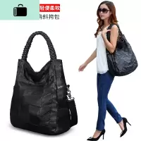 皮女包2020新款简约皮单肩包软皮大容量斜挎包女欧美大包潮NEW LAKE女斜挎包
