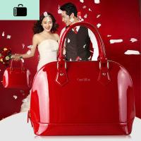 2020新款韩版简约结婚女包贝壳包新娘手提包漆皮时尚百搭单肩斜挎NEW LAKE女斜挎包