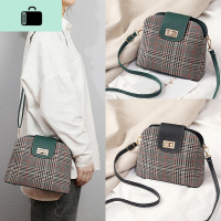 女包斜挎2020新款时尚格纹单肩包韩版休闲贝壳包春夏新款小包包潮NEW LAKE女斜挎包