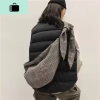情侣ins街头男女百搭复古格子饺子包打结斜挎单肩包休闲布袋包包NEW LAKE女斜挎包
