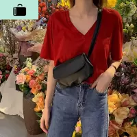 新款饺子包女韩港风休闲百搭单肩包胸斜挎小包亮色软pu皮NEW LAKE女斜挎包