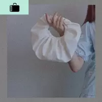柔软皮褶皱云朵包手挽手提包女士2020夏新款潮圆形小包包斜挎饺子NEW LAKE女斜挎包