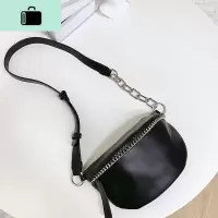 皮胸包女潮ins皮质网红腰包女2020新款时尚百搭女生斜挎饺子包NEW LAKE女斜挎包
