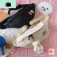 港风日系原宿百搭小清新腰包韩国chic街拍潮斜挎学生男女纯色胸包NEW LAKE女斜挎包