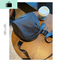 网红防水尼龙牛津布女包2020新款潮百搭简约休闲单肩斜挎贝壳包NEW LAKE 黑色女斜挎包