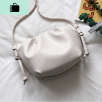 软皮云朵包包女包2020新款韩版褶皱包百搭单肩斜挎饺子包NEW LAKE女斜挎包