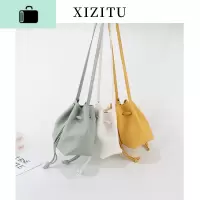 2020新款包包小清新水桶包小包女迷你夏天软皮轻便抽绳斜挎单肩包NEW LAKE女斜挎包