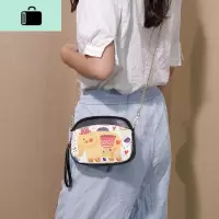 卡通印花皮手拿包女2020春夏新款单肩斜挎小包休闲百搭小手包潮NEW LAKE女斜挎包