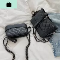 女2020新款潮韩版小包斜挎单肩包简约流浪包菱格链条包包NEW LAKE女斜挎包