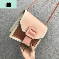 时尚2020新款半透明果冻包手提小方包单肩斜挎拼色包包女百搭insNEW LAKE 杏色女斜挎包