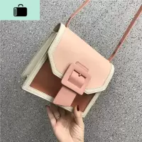 时尚2020新款半透明果冻包手提小方包单肩斜挎拼色包包女百搭insNEW LAKE 杏色女斜挎包