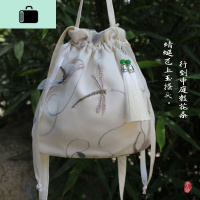 2019新款原创手工蕾丝布包复古风汉服包包流苏仙女斜挎手提女包袋NEW LAKE女斜挎包