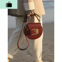 BAG小众设计 小猪包宽肩圆形马鞍包包女2020新款单肩斜挎小包NEW LAKE女斜挎包
