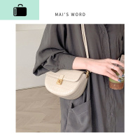 复古单肩斜挎小白色腋下女小众包包法式半圆马鞍包2020新款潮女包NEW LAKE女斜挎包