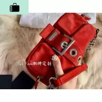 小众设计2020新款红色手提斜挎中古包链条金属时尚单肩复古包包女NEW LAKE女斜挎包