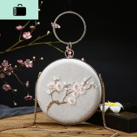 女单肩斜跨包2019新款汉服古风包包链条小圆包旗袍刺绣配饰口金包NEW LAKE女斜挎包