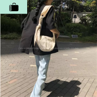2020韩国春夏上新原宿风大容量帆布系带打结饺子包单肩斜跨女包潮NEW LAKE女斜挎包
