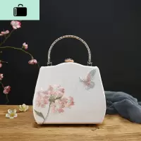 2020新款古风包汉服旗袍手提包刺绣口金包中国风贝壳包斜跨单肩包NEW LAKE女斜挎包