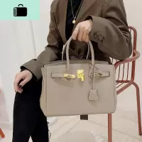 荔枝纹凯莉铂金包女手提包2019新款单肩高级感包包斜跨洋气大容量NEW LAKE