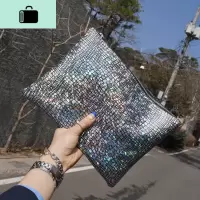 韩国东大新款潮女手抓包简约气质手包镭射街拍杂志款手拿信封包NEW LAKE女手包