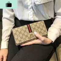 2020韩版新款皮夹女钱包长款g家手包简约时尚ins钱夹大容量多功能NEW LAKE